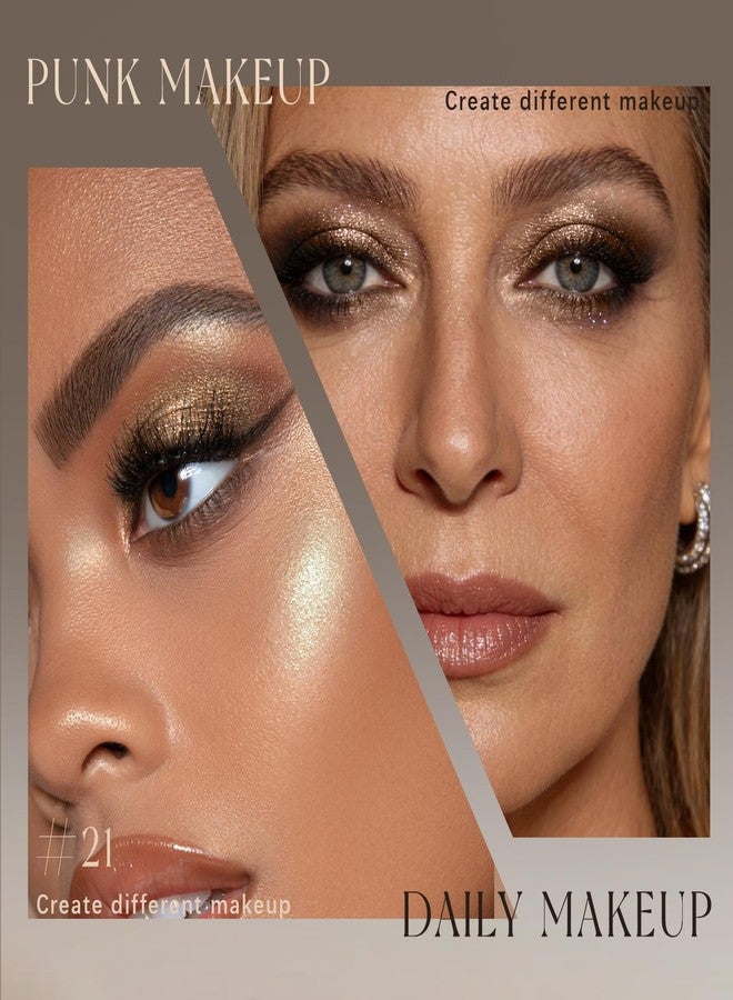 Noerrors Golden Brown Satin Gloss Glitter Eyeshadow Palette, Sparkly Pearl Multi-Dimensional Metallic Eyeshadow Stereo for Women, Pigmented Smudge Proof Blendable Smooth 3D Shimmer Cream Eye Shadow - Image 4